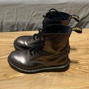 Dr. Martens Shiny Silver/Gray Boots size 9